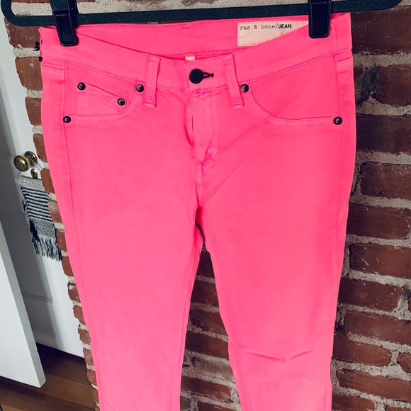 Rag & Bone legging neon hot pink skinny jeans - Picture 2 of 7